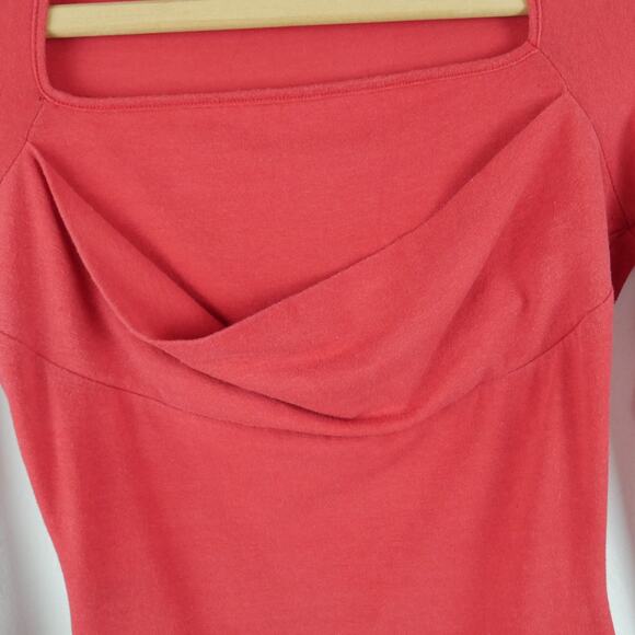 Vivienne Westwood Anglomania XS S Top Red Drape Square Neck Knit Avant Garde - Picture 5 of 8